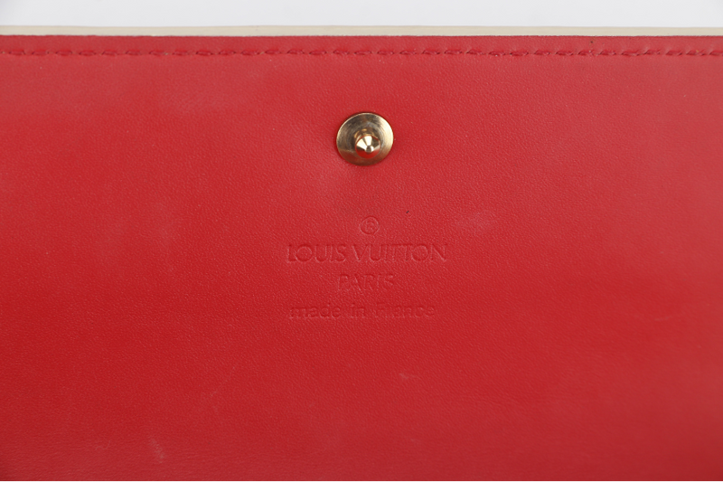 LOUIS VUITTON SARAH WALLET RED CALF LEATHER GOLD HARDWARE