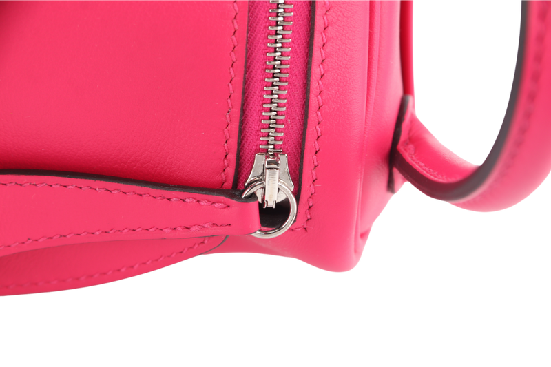HERMES MINI LINDY ROSE MEXICO x ROUGE PIGMENT PALLADIUM HARDWARE SWIFT LEATHER STAMP Z (YEAR 2021) WITH RAINCOAT, DUST COVER AND BOX