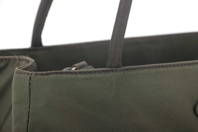 PRADA B3864 TESSUTO CITY NYLON GREEN TOTE BAG WITH CARD NO DUST COVER