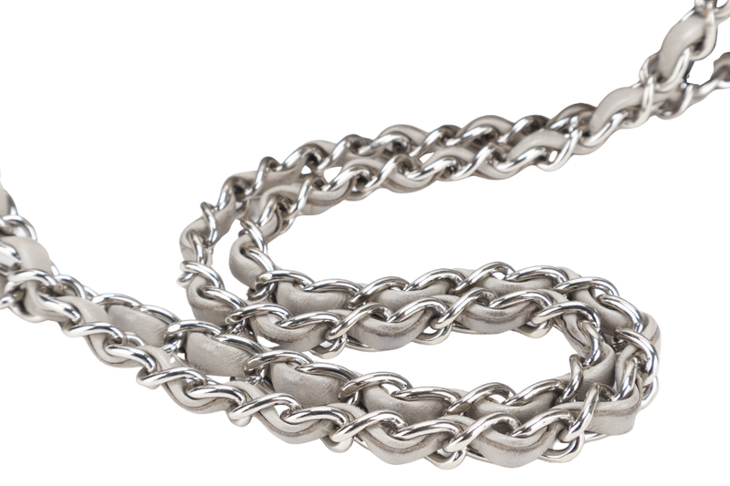 CHANEL MADEMOISELLE LOCK EAST WEST (1257xxxx) SHOPPING TOTE GREY CALFSKIN SILVER HARDWARE NO DUST COVER