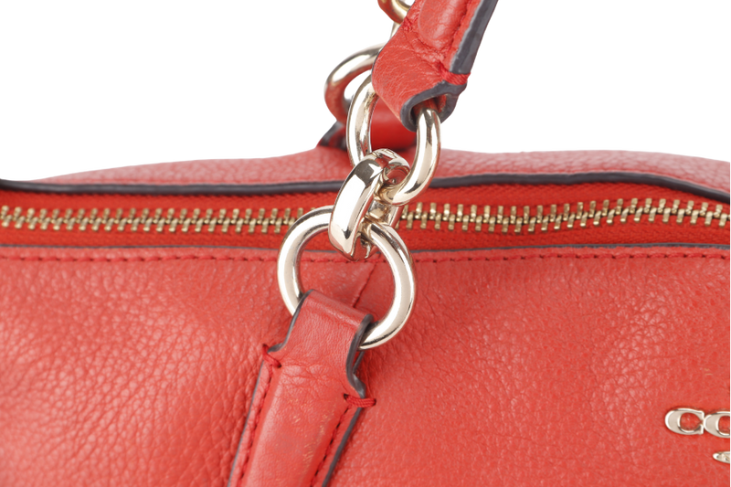 COACH F36675 SMALL KELSEY SATCHEL BRIGHT ORANGE CARMINE PEBBLE LEATHER