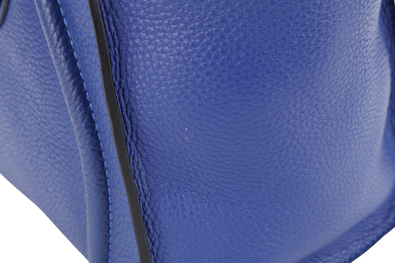 CELINE LUGGAGE TOTE BAG MICRO BLUE CALF LEATHER SILVER HARDWARE NO DUST COVER