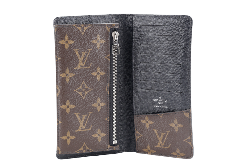 LOUIS VUITTON M69410 PORTEFEUILLE BRAZZA MONOGRAM CANVAS LONG WALLET SILVER HARDWARE WITH BOX