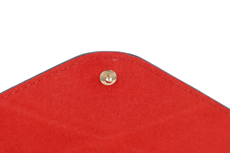 LOUIS VUITTON VEAU CACHEMIRE ENVELOPE POUCH CHINESE NEW YEAR PIG RED LEATHER GOLD HARDWARE NO DUST COVER
