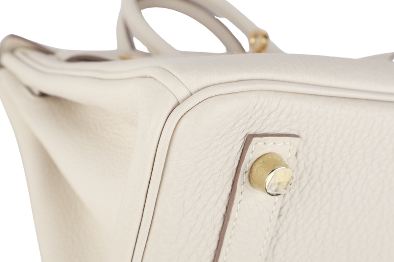 HERMES BIRKIN 25 CRAIE TOGO GOLD HARDWRAE STAMP W (YEAR 2024) WITH TWILLY, KEYS&LOCK AND BOX