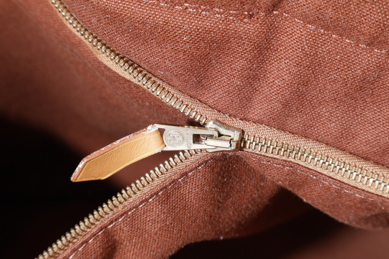 HERMES FOURRE TOUT MM BROWN CANVAS TOTE BAG NO DUST COVER