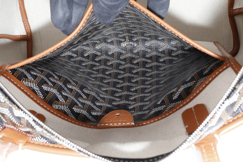 GOYARD ARTOIS PM BAG BLACK AND TAN COLOR WITH DUST COVER