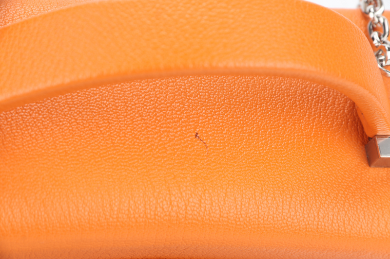 HERMES CINHETIC APRICOT COLOR CHEVRE LEATHER SILVER HARDWARE STAMP C (YEAR 2018) WITH DUST COVER