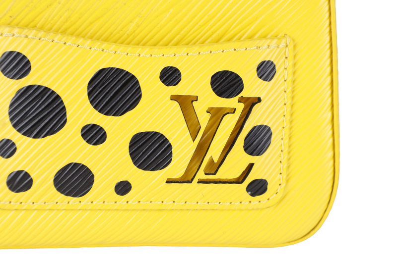 LOUIS VUITTON M21702 LV x YAYOI KUSAMA MARERINI YELLOW EPI LEATHER WITH STRAPS, MIRROR AND DUST COVER