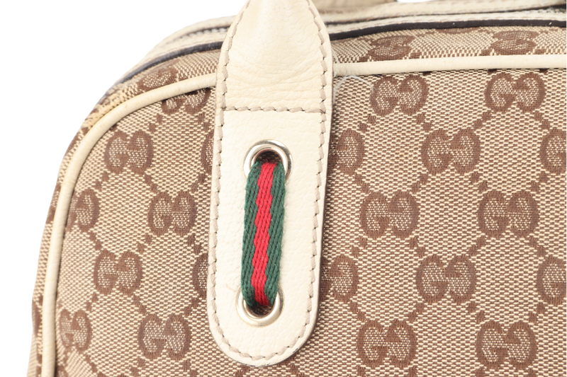GUCCI GG PRINCY HANDBAG WHITE CANVAS GOLD HARDWARE NO DUST COVER