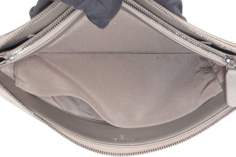 CHANEL METALLIC BRONZE CAVIAR ZIPPY CLUTCH (2481xxxx) RUTHENIUM HARDWARE NO CARD WITH DUST COVER