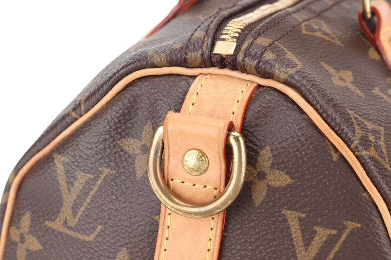 LOUIS VUITTON M46997 SPEEDY BANDOULIERE 25 MONOGRAM COATED CANVAS GOLD HARDWARE WITH PADLOCK AND KEYS NO DUST COVER