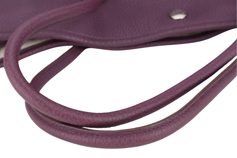 HERMES GARDEN PARTY 36 STAMP O (YEAR 2011) PRUNE COLOUR NEGONDA LEATHER SILVER HARDWARE WITH DUST COVER