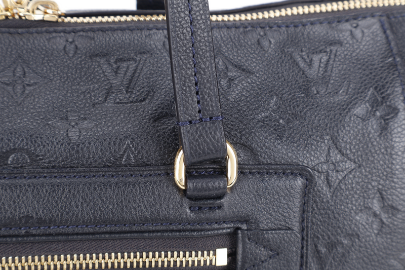 LOUIS VUITTON LUMINEUSE PM BLACK MONOGRAM EMPREINTE LEATHER GOLD HARDWARE WITH PADLOCK, KEYS , STRAPS AND DUST COVER