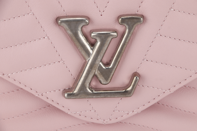 LOUIS VUITTON NEW WAVE CHAIN BAG MM (M51944) PINK CALFSKIN SILVER HARDWARE WITH DUST COVER