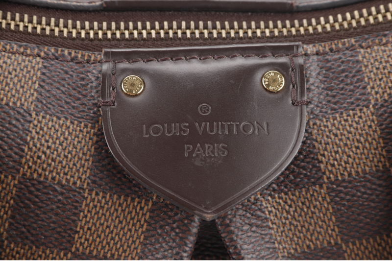 LOUIS VUITTON SIENA MM (N41546) DAMIER EBENE CANVAS GOLD HARDWARE WITH STRAPS AND DUST COVER