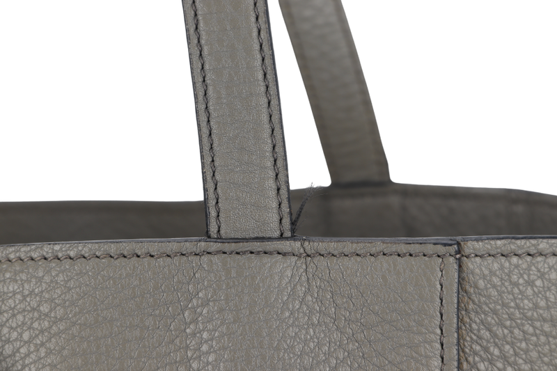 PRADA VITELLO DAINO TOTE BAG (BR5090) GREY LEATHER SILVER HARDWARE NO DUST COVER