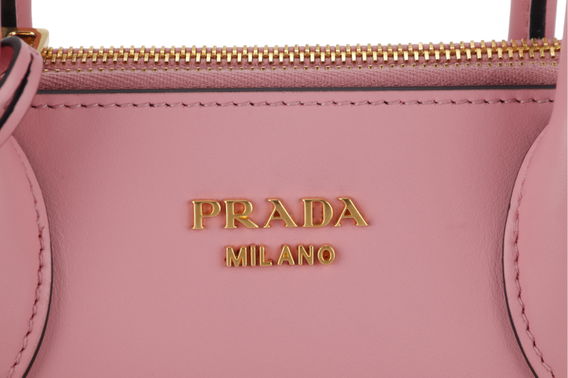 PRADA PARADIGME BAG (1BA103) PINK SAFFIANO LEATHER GOLD HARDWARE WITH STRAP AND DUST COVER