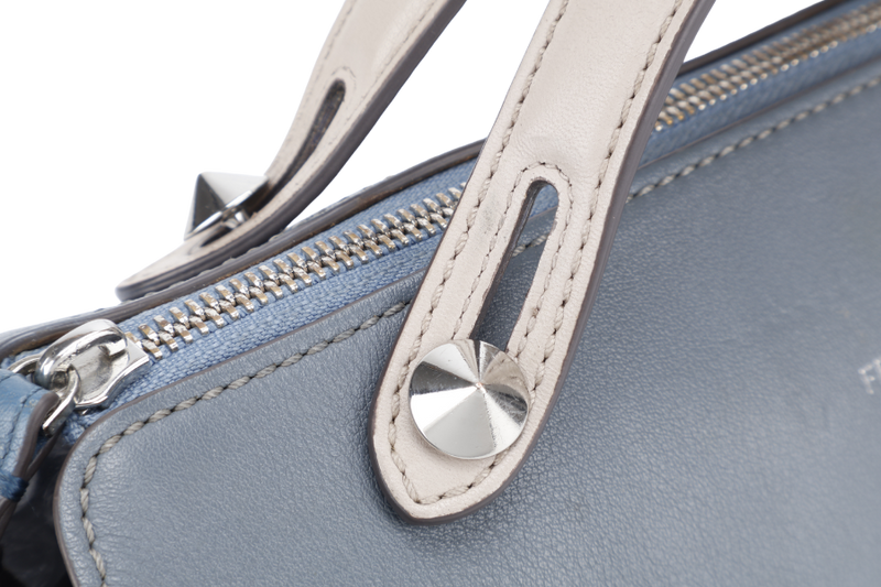 FENDI BY THE WAY SHOULDER BAG MEDIUM BLUE LEATHER SILVER HARDWARE WITH LONG STRAPS NO DUST COVER