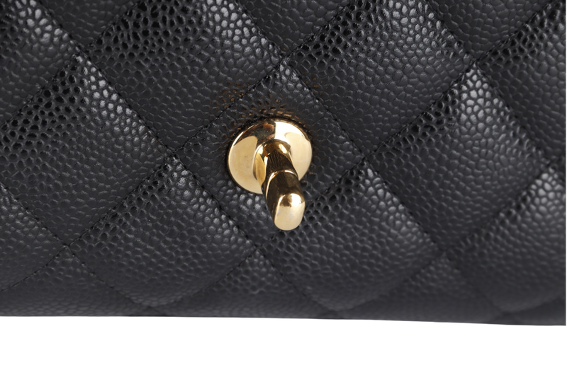 CHANEL CLASSIC DOUBLE FLAP MAXI (1723xxxx) BLACK CAVIAR LEATHER GOLD HARDWARE WITH DUST COVER