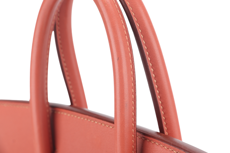 HERMES BIRKIN 25 ROSY PINK SWIFT LEATHER SILVER HARDWARE STAMP L (YEAR 2008) WITH LOCK, KEYS, NO DUST COVER