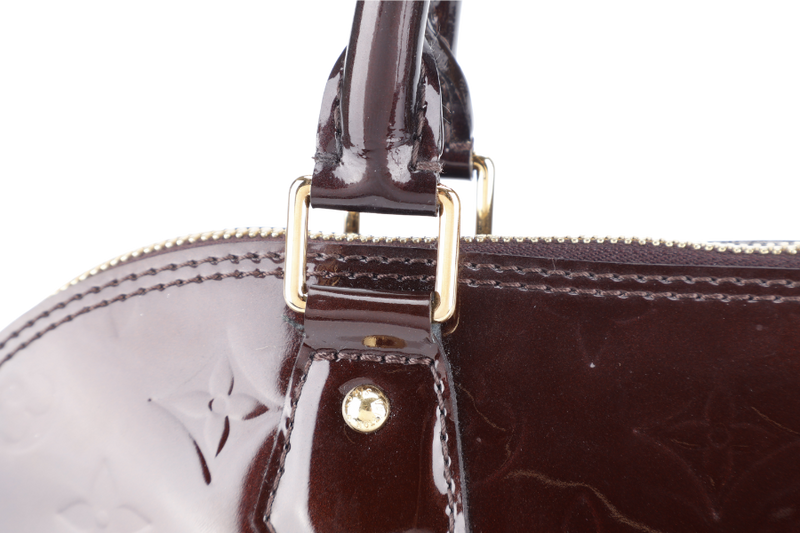 LOUIS VUITTON ALMA PM (M10153) PURPLE VERNIS LEATHER WITH LOCK&KEYS AND DUST COVER
