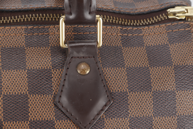 LOUIS VUITTON SPEEDY 30 (N41364) DAMIER EBENE CANVAS GOLD HARDWARE WITH KEYS&LOCK AND DUST COVER