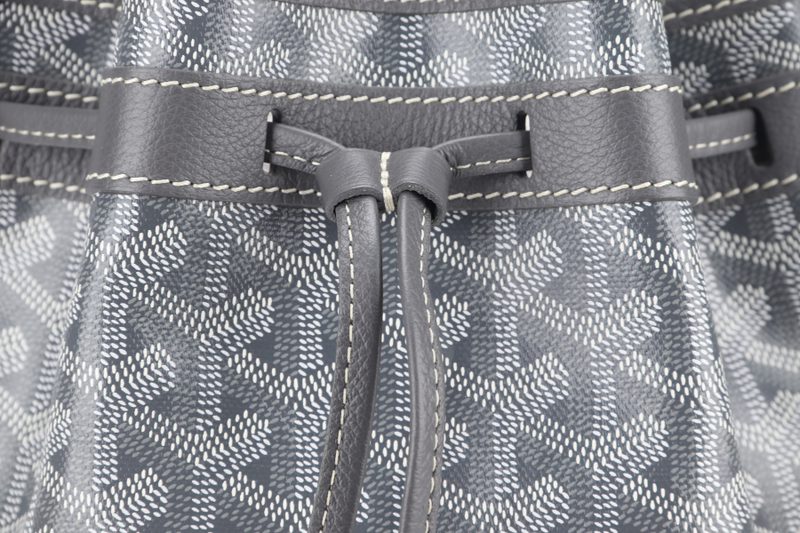 GOYARD BUCKET BAG GREY GOYARDINE WITH DUST COVER