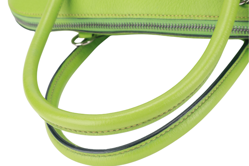 HERMES BOLIDE 35 NANNY GREEN TOGO LEATHER STAMP G SQUARE (YEAR 2003) WITH LOCK&KEYS AND STRAPS NO DUST COVER