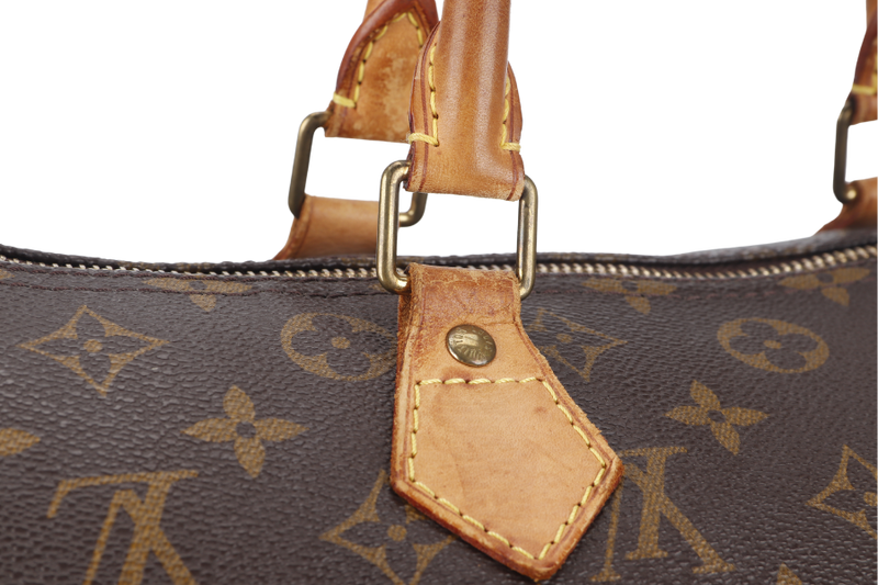 LOUIS VUITTON SPEEDY 30 MONOGRAM CANVAS GOLD HARDWARE WITH PADLOCK & KEYS