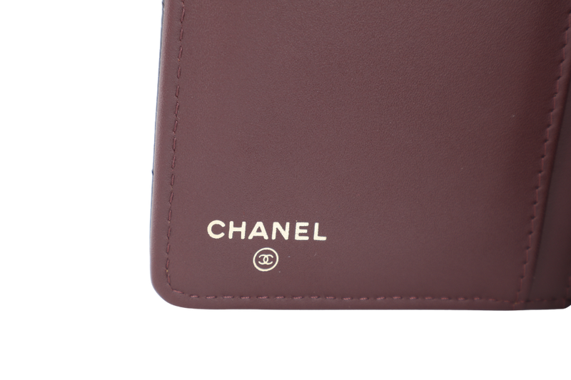 CHANEL BLACK QUILTED CAVIAR LEATHER L YEN CONTINENTAL WALLET (2446xxxx) GOLD HARDWARE WITH CARD NO DUST COVER