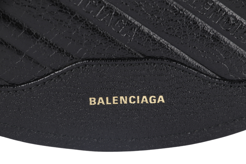 BALENCIAGA SOUVENIR BELT BAG BLACK CALF LEATHER GOLD HARDWARE WITH DUST COVER