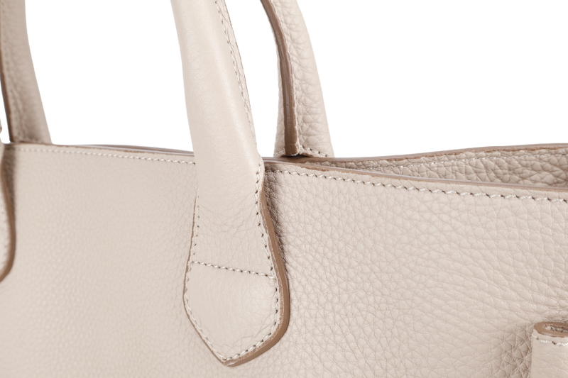 BURBERRY BEIGE BANNER HOUSE CHECK DERBY TOTE CALF LEATHER GOLD HARDWARE WITH STRAPS AND DUST COVER