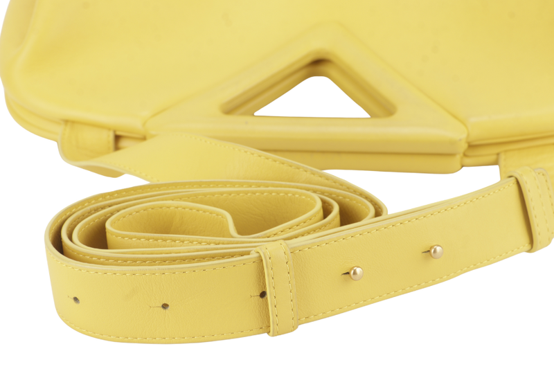 BOTTEGA VENETA MIRABELLE MEDIUM YELLOW POINT BAG WITH DUST COVER