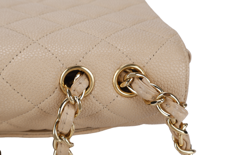 CHANEL CLASSIC FLAP BAG JUMBO BEIGE CAVIAR LEATHER GOLD HARDWARE (1293xxxx) NO DUST COVER