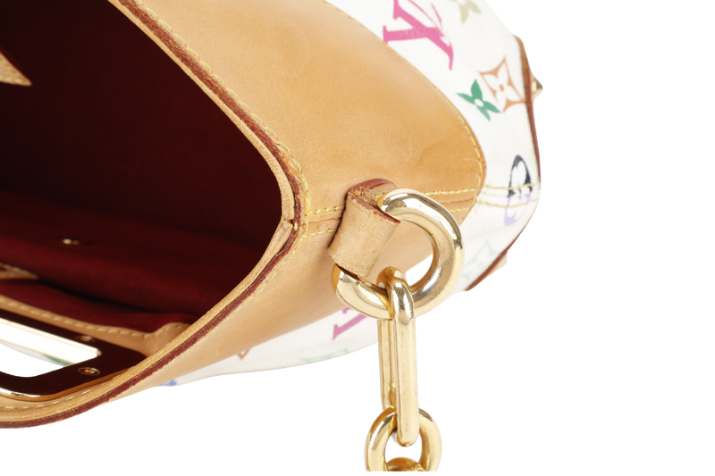LOUIS VUITTON JUDY MM BAG WHITE MULTICOLOR MONOGRAM CANVAS GOLD HARDWARE WITH DUST COVER
