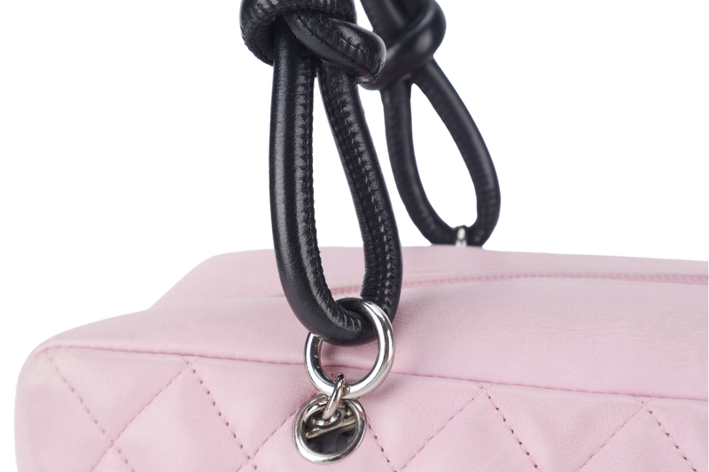 CHANEL CAMBON LINE (9139xxxx) LARGE PINK CALFSKIN LEATHER SILVER HARDWARE WITH DUST COVER