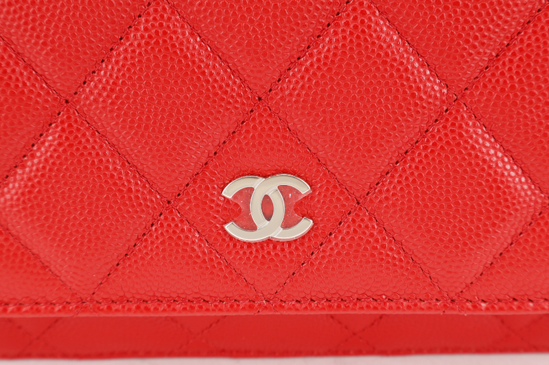 CHANEL CLASSIC WOC RED CAVIAR GOLD HARDWARE (GA17xxxx) WITH DUST COVER, BOX AND PAPER BAG