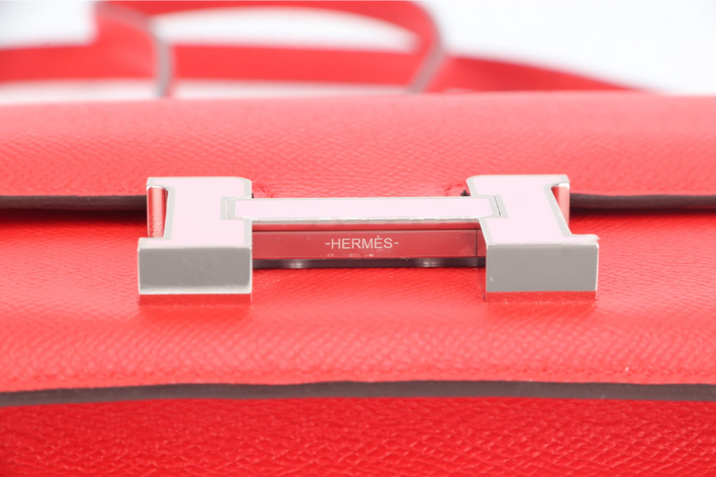 HERMES CONSTANCE 18 ROUGE DE COEUR EPSOM LEATHER ENAMEL HARDWARE STAMP D (YEAR 2019) NO DUST COVER AND NO BOX