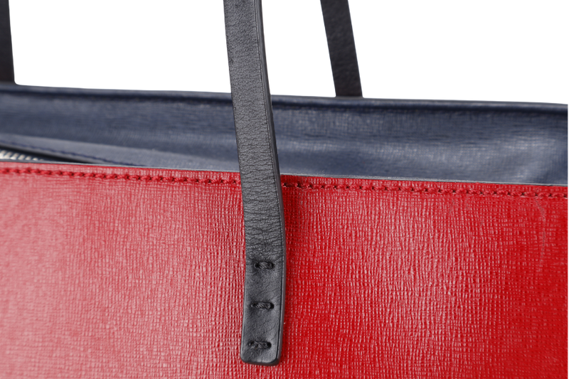 FENDI MONSTER ROLL TOTE RED LEATHER SILVER HARDWARE WITH DUST COVER