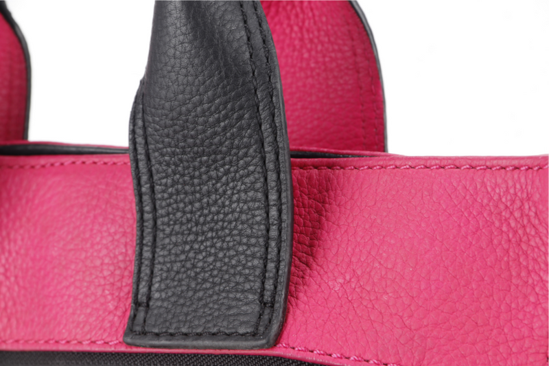 KATE SPADE NEW YORK COBBLE HILL HAYLEY TOTE PINK CALFSKIN LEATHER, CANVAS AND  SILVER HARDWARE WITH STRAPS NO DUST COVER