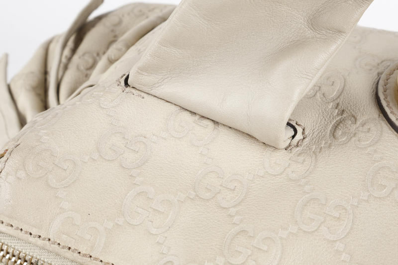 GUCCI GG GUCCISIMA SHOULDER BAG BEIGE LEATHER GOLD HARDWARE NO DUST COVER