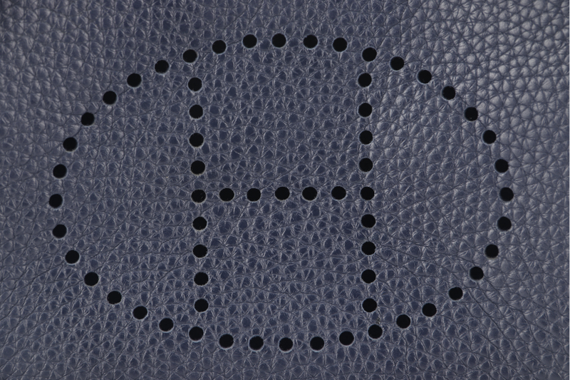 HERMES MINI EVELYN TPM BLUE NUIT CLEMENCE GOLD HARDWARE STAMP C (2018) WITH DUST COVER