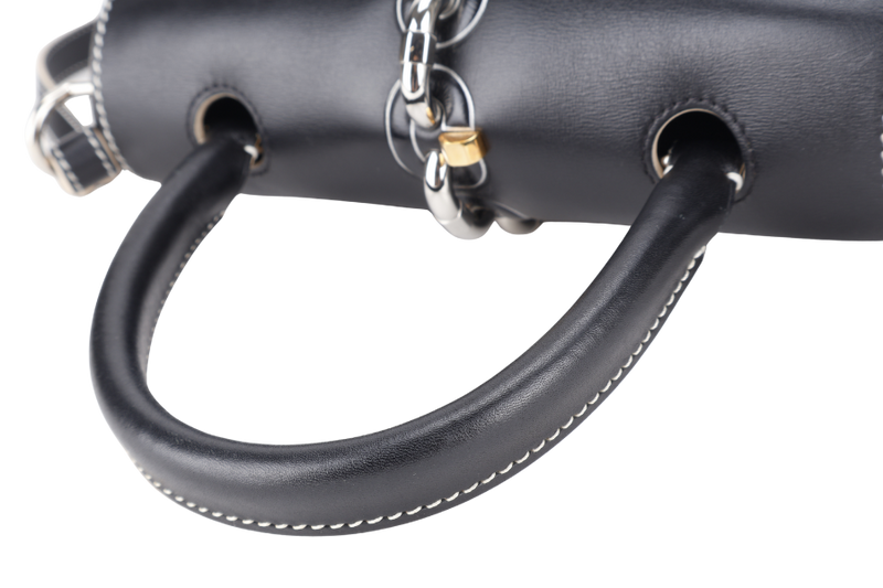 LOUIS VUITTON M44115 CHAIN IT BLACK CALFSKIN x MONOGRAM SILVER HARDAWARE, GOLD HARDWARE WITH STRAPS AND DUST COVER
