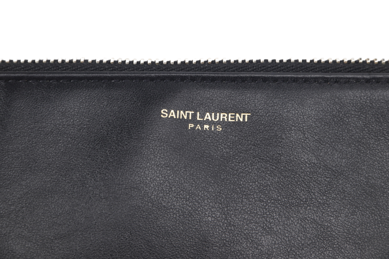 YVES SAINT LAURENT (YSL) TEEN MONOGRAM BLACK CALFSKIN CROSSBODY BAG GOLD HARDWARE WITH DUST COVER