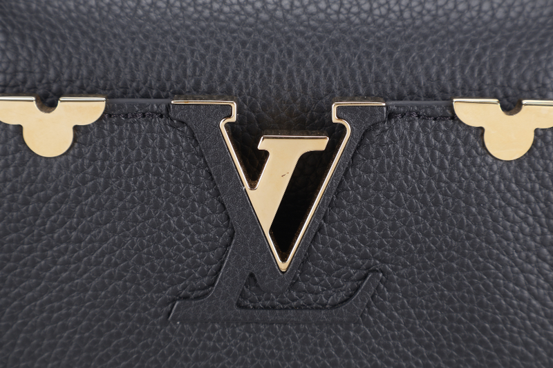 LOUIS VUITTON M54663 CAPUCINES MM BLACK LEATHER GOLD HARDWARE NO DUST COVER