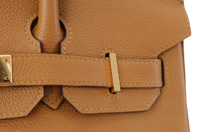 HERMES BIRKIN 30 STAMP T (YEAR 2015) TOFFEE EVER COLOR LEATHER GOLD HARDWARE WITH DUST COVER