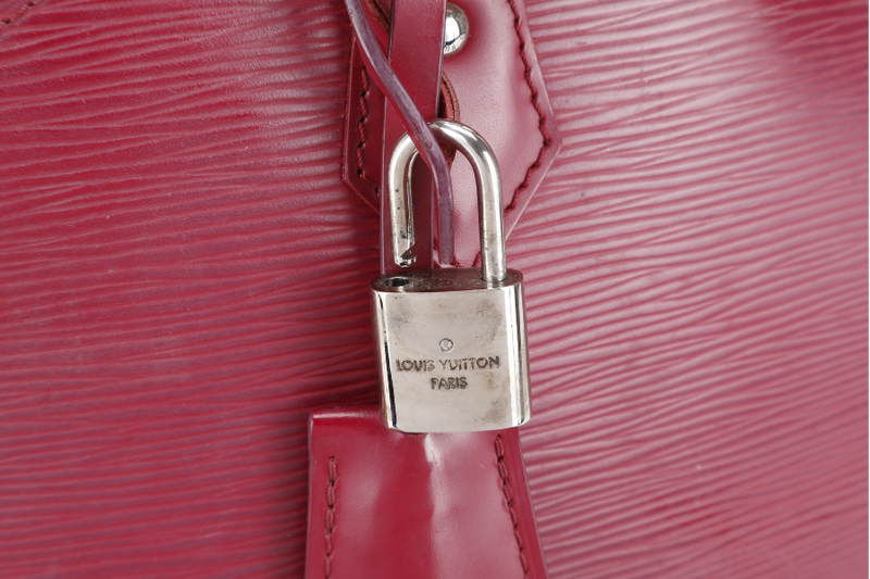 LOUIS VUITTON ALMA PM FUSCHIA EPI LEATHER SILVER HARDWARE WITH LOCK & KEYS NO DUST COVER