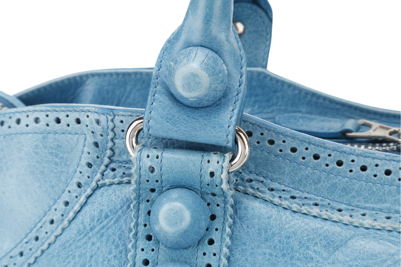 BALENCIAGA GIANT CITY BAG BLUE COLOR LEATHER WITH STRAPS AND DUST COVER