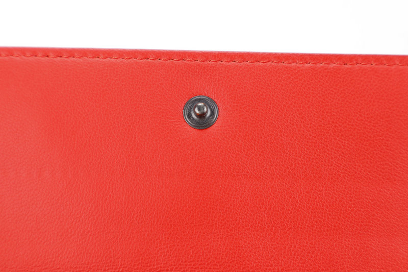 BOTTEGA VENETA CONTINENTAL FLAP WALLET RED INTRECCIATO LEATHER WITH DUST COVER AND BOX